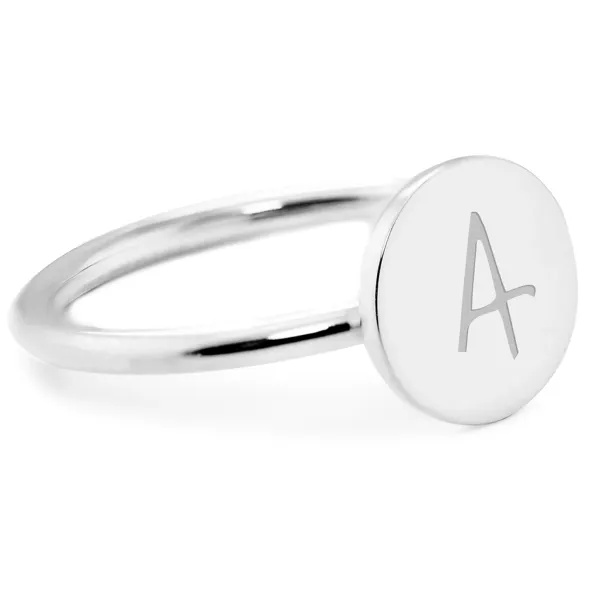 Stříbrný minimalistický prsten s gravírem a diamantem BERY Image