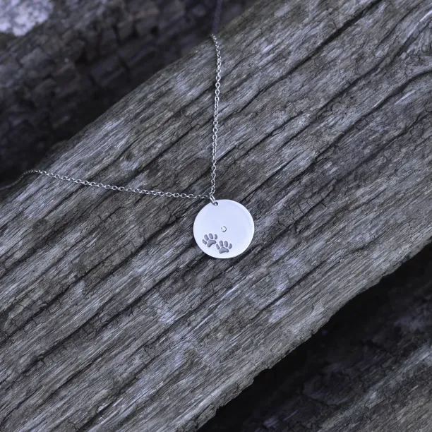 MORI zlatý přívěsek se stopami psů Image