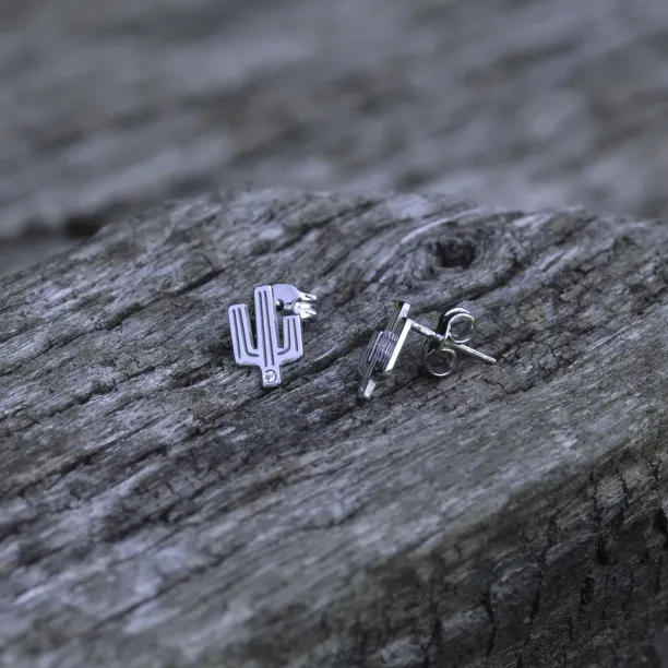 KOVE kaktus autentické zlaté diamantové náušnice Image