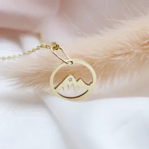 Gold diamond pendant - for the mountains enthusiasts MUNI Thumbnail