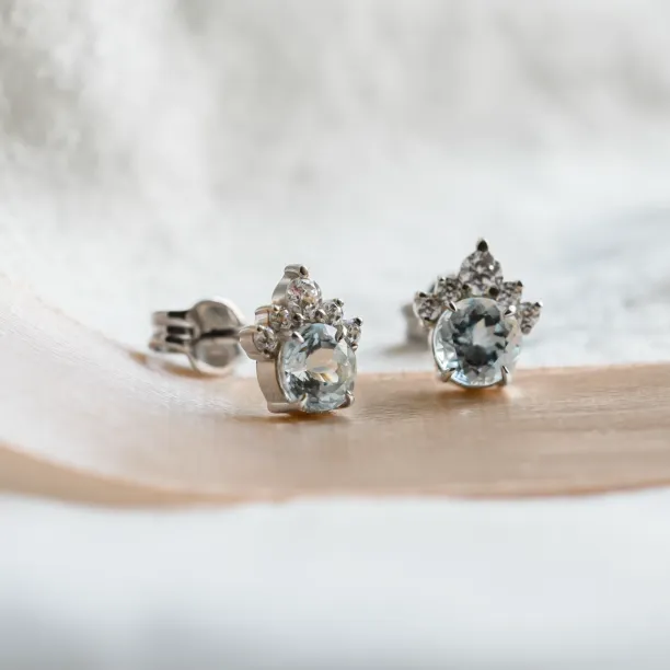 Náušnice s akvamaríny a diamanty DARIA Image