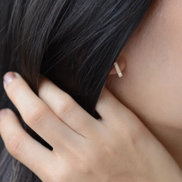 Zlaté minimalistické  náušnice s diamanty DINA Image