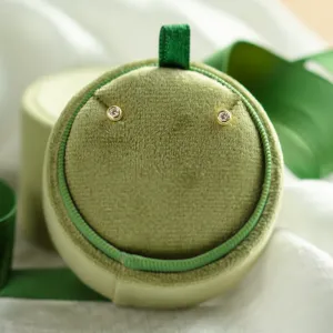 Zlaté minimalistické puzetové náušnice s diamanty ANY Thumbnail