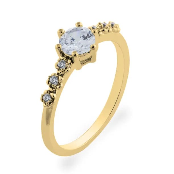 MISI gold diamond engagement ring with moissanite 0.5ct Image