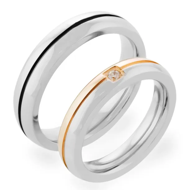 Snubní diamantové prsteny z kombinovaného zlata FERDE Image