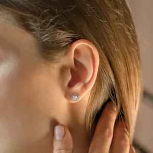 Zlaté halo náušnice s diamanty NINA Thumbnail