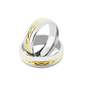 Snubní prsteny s reliéfem z kombinovaného zlata FIDES Thumbnail