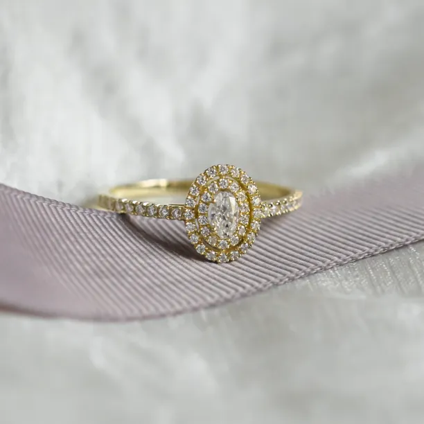 Dvojitý halo zásnubní prsten s diamanty ELSA Image