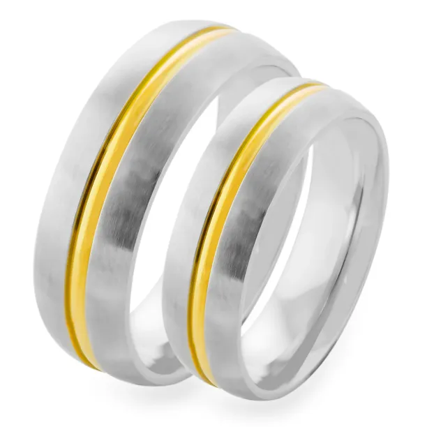 Zlatý snubní prsten s linií AMBER Image