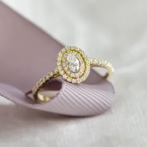 Dvojitý halo zásnubní prsten s diamanty ELSA