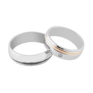 Snubní prsteny s diamantem z kombinovaného zlata ELIS Thumbnail