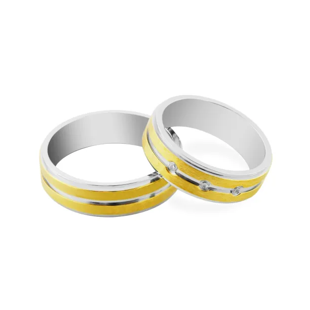 Snubní prsteny s diamanty z kombinovaného zlata NORRE Image