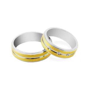 Snubní prsteny s diamanty z kombinovaného zlata NORRE Thumbnail