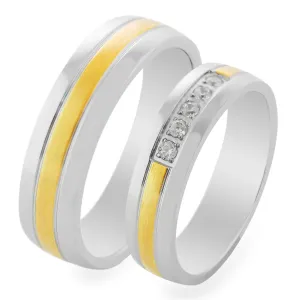 Snubní diamantové prsteny z kombinovaného zlata LIMA Thumbnail