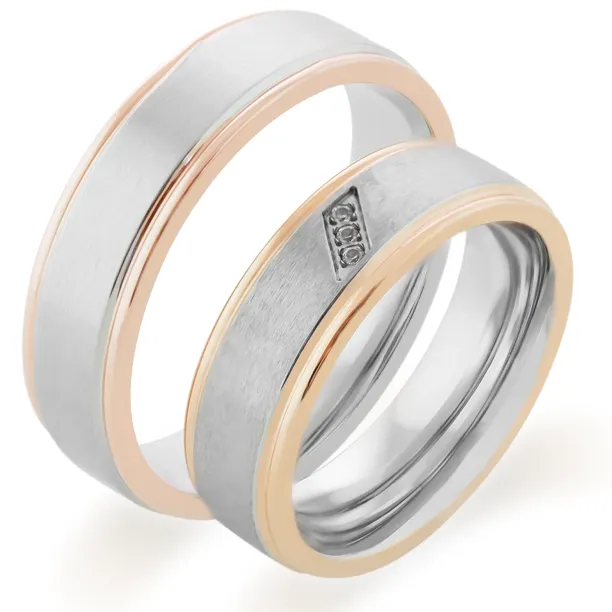 Snubní prsteny z kombinovaného zlata s diamanty LILLE Image