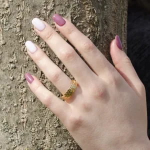 Zlaté snubní prsteny ve tvaru pneumatiky FAYE Thumbnail