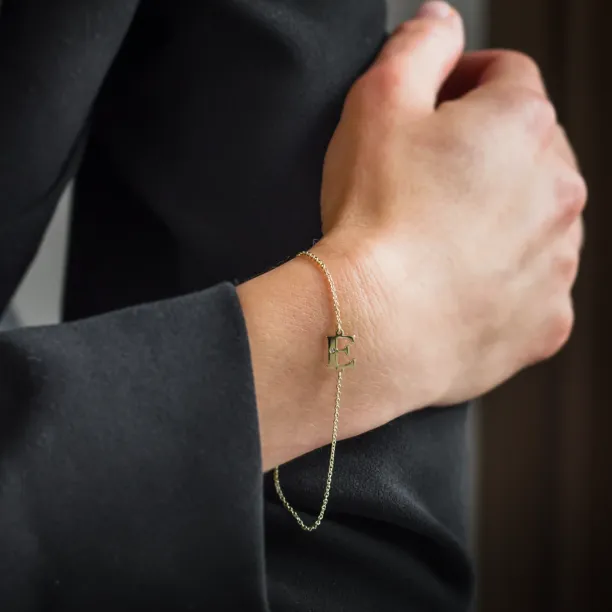 KALIN name gold diamond bracelet Image