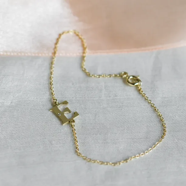 KALIN name gold diamond bracelet Image