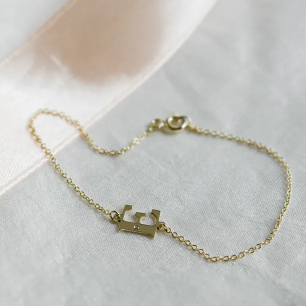 KALIN name gold diamond bracelet Image
