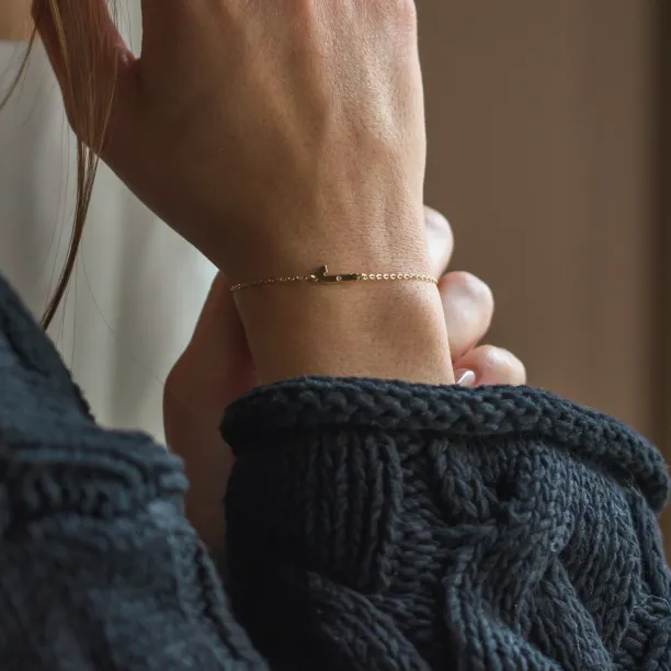 KALIN name gold diamond bracelet Image