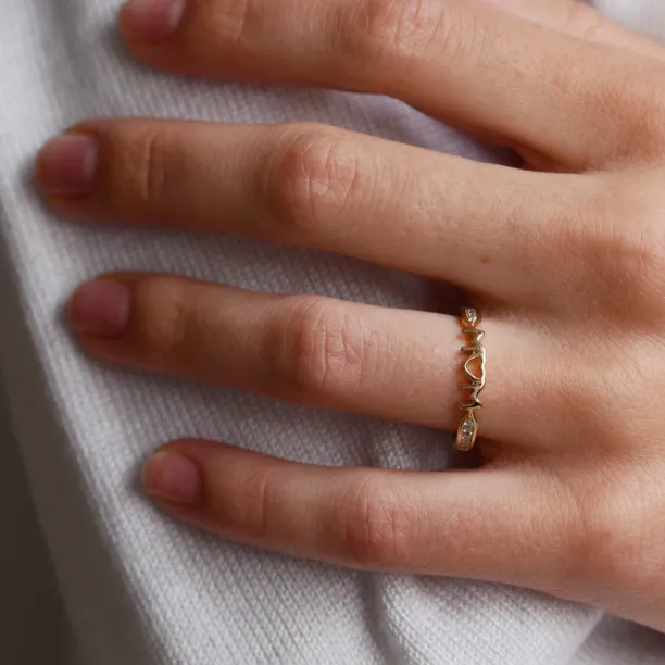 Zlatý prsten s diamanty HAVME pro nastávající maminky Image