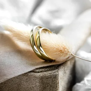 Komfortní snubní prsteny ze žlutého zlata VIRGINIE Thumbnail