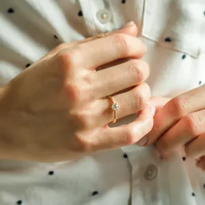 STAMI gold diamond engagement ring Thumbnail