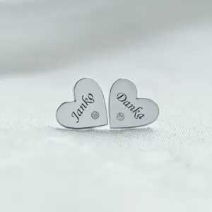 Zlaté minimalistické náušnice s gravírem a diamanty SVETTE Thumbnail