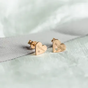 Zlaté minimalistické náušnice s gravírem a diamanty SVETTE Thumbnail