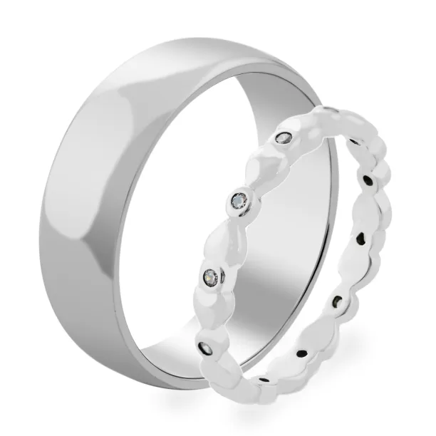 Zlaté snubní diamantové prsteny NOTSE ve tvaru srdcí Image