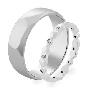 Zlaté snubní diamantové prsteny NOTSE ve tvaru srdcí Thumbnail