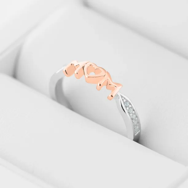 Prsten z kombinovaného zlata s diamanty HAVME pro nastávající maminky Image