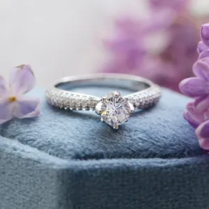 LIVKE classic gold diamond engagement ring Thumbnail