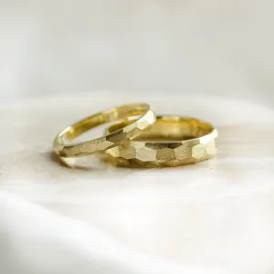 Hammered gold wedding rings BOME