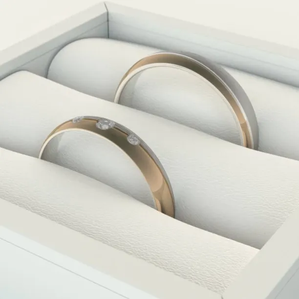 Snubní prsteny ve zlaté kombinaci s diamanty BRONS Image