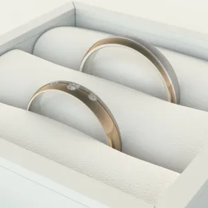 Snubní prsteny ve zlaté kombinaci s diamanty BRONS Thumbnail