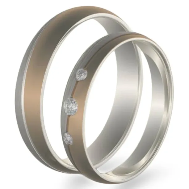 Snubní prsteny ve zlaté kombinaci s diamanty BRONS Image