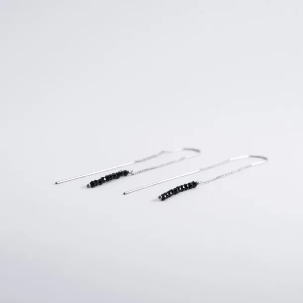 Zlaté náušnice se surovými černými diamanty GADI Image