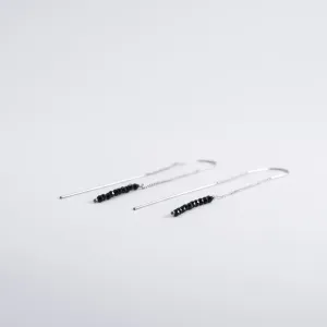 Zlaté náušnice se surovými černými diamanty GADI Thumbnail