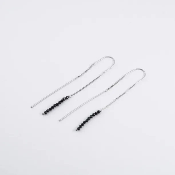 Zlaté náušnice se surovými černými diamanty GADI Image