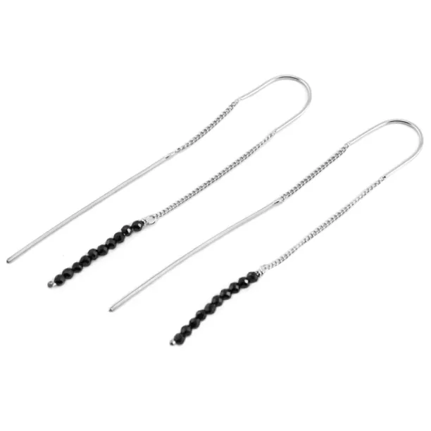 Zlaté náušnice se surovými černými diamanty GADI Image