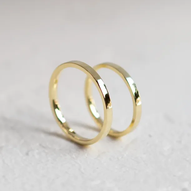 Ploché snubní prsteny ze žlutého zlata JERSEY Image