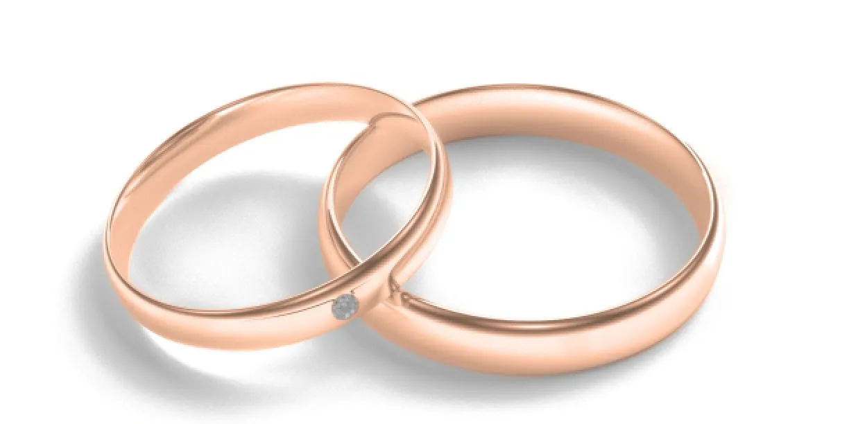 Snubní prsteny ze žlutého zlata a s diamantem D-SHAPE NEVADA Image