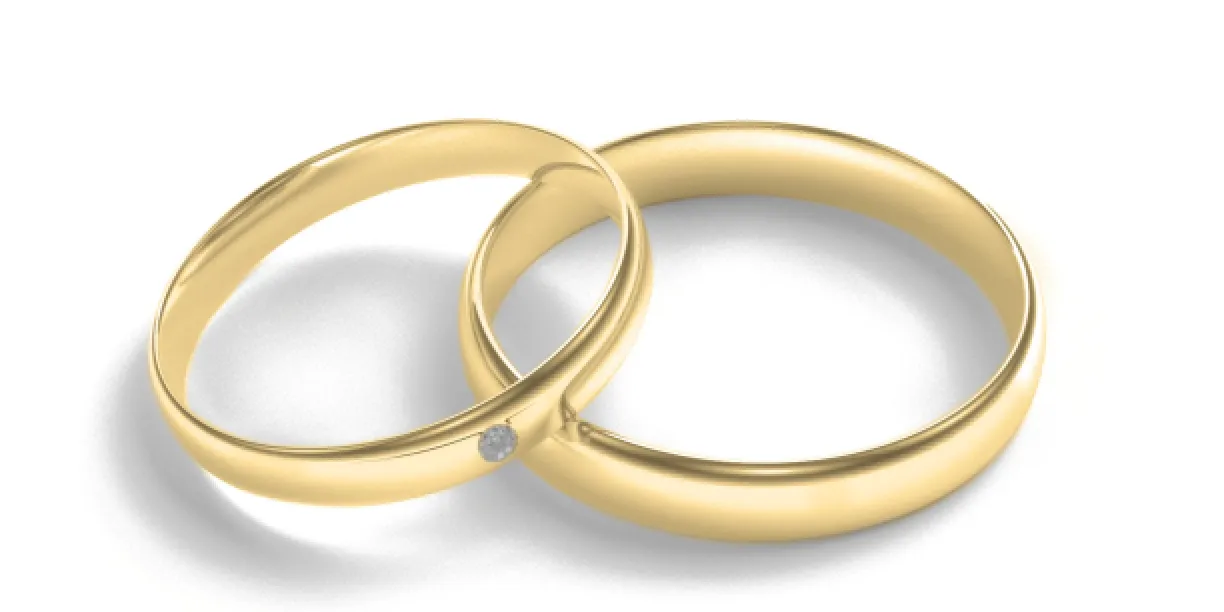 Snubní prsteny  z červeného zlata  s diamantem D-SHAPE UTAH Image