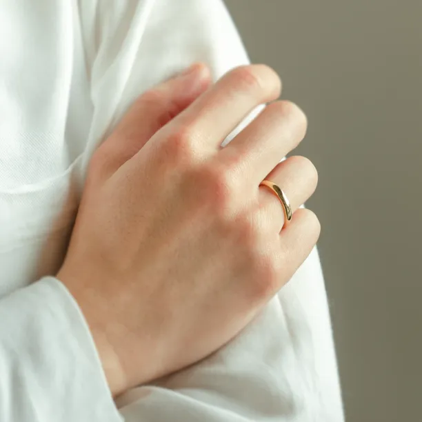 D-SHAPE wedding white gold rings GEORGIE Image