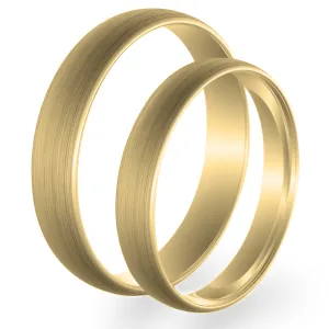 D-SHAPE mat wedding yellow gold rings VERMONT