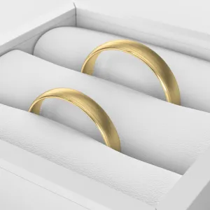 D-SHAPE mat wedding white gold rings ARIZONA Thumbnail