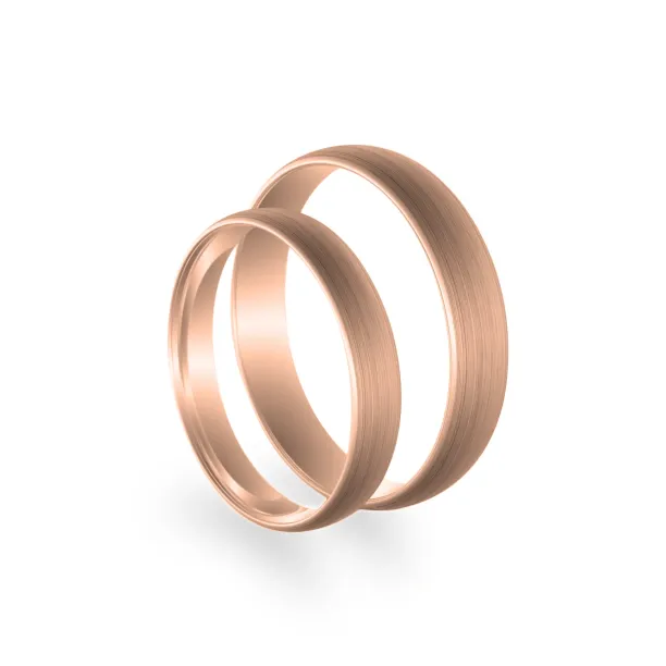 D-SHAPE mat wedding white gold rings ARIZONA Image