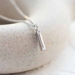 Moissanite and diamond minimalist pendant FELICE Thumbnail