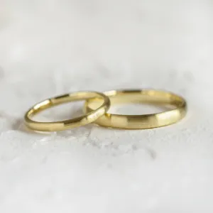 Solid matte wedding rings made of white gold ODELL